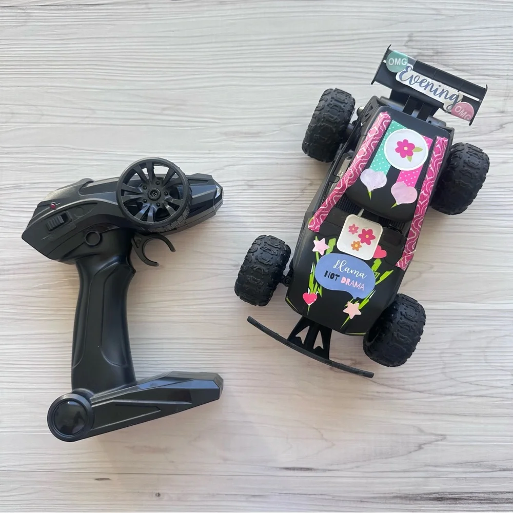 Kids Black and Green Remote Control Mini Buggy Car